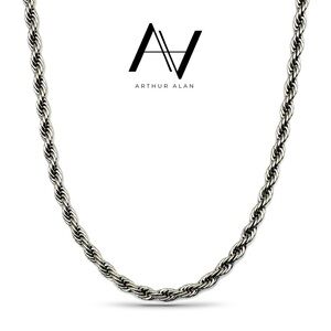 Rope Chain Necklace (Silver) 5MM | Arthur Alan Jewelry